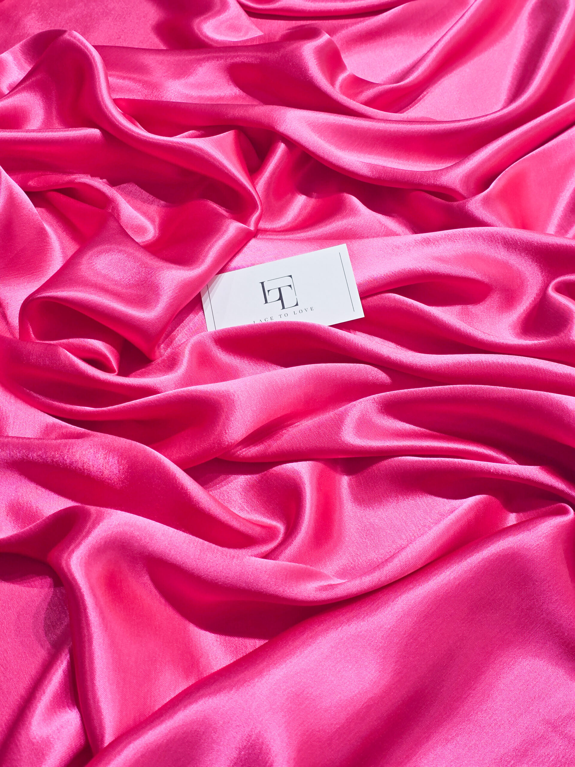 Pink slippery wedding dress fabric buy online