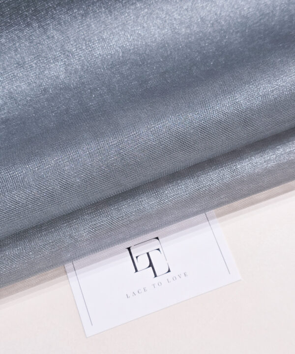 Gray shiny luxury tulle fabric