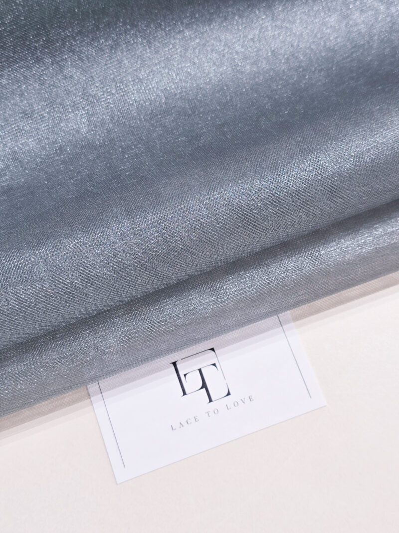 Gray shiny luxury tulle fabric