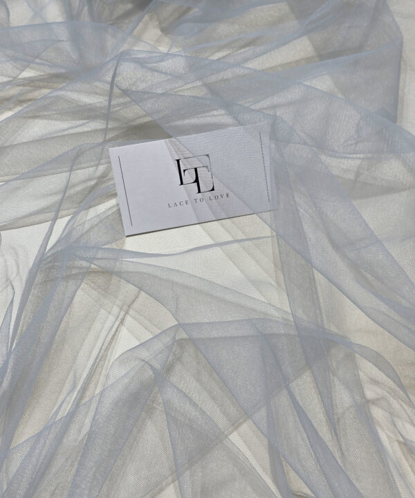 Gray soft well draping delicate tulle fabric