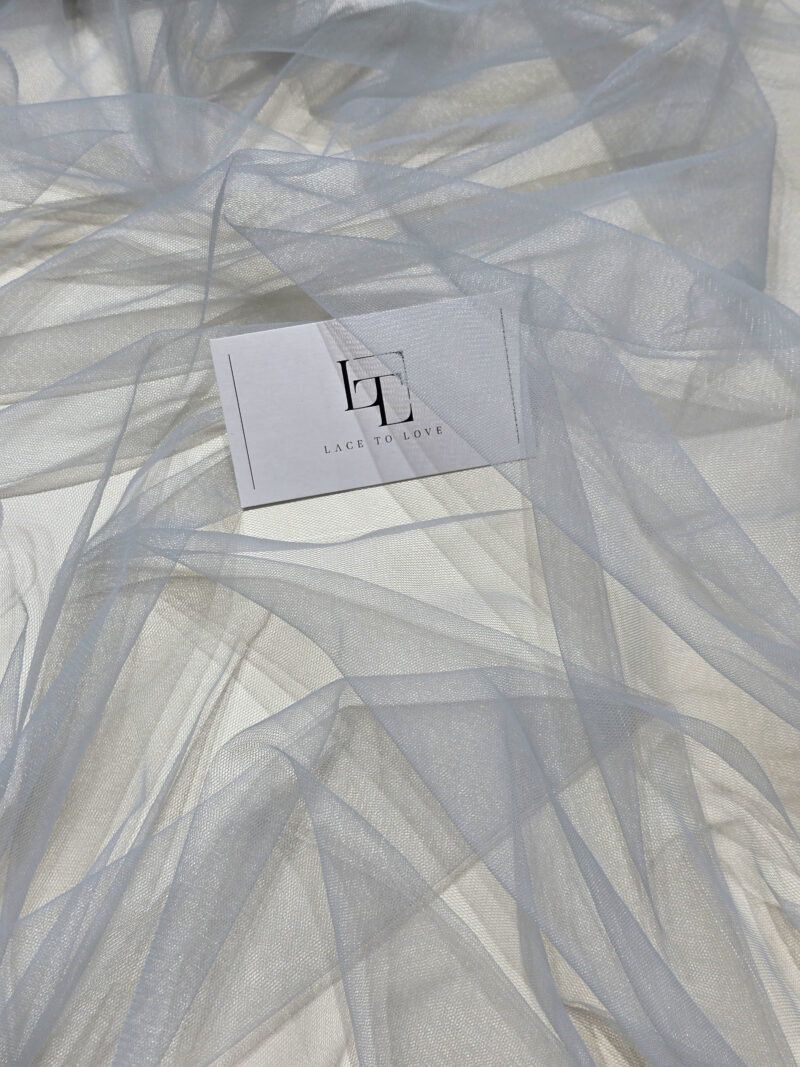 Gray soft well draping delicate tulle fabric