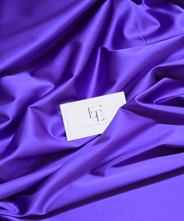 Blue purple elastic stretch satin fabric