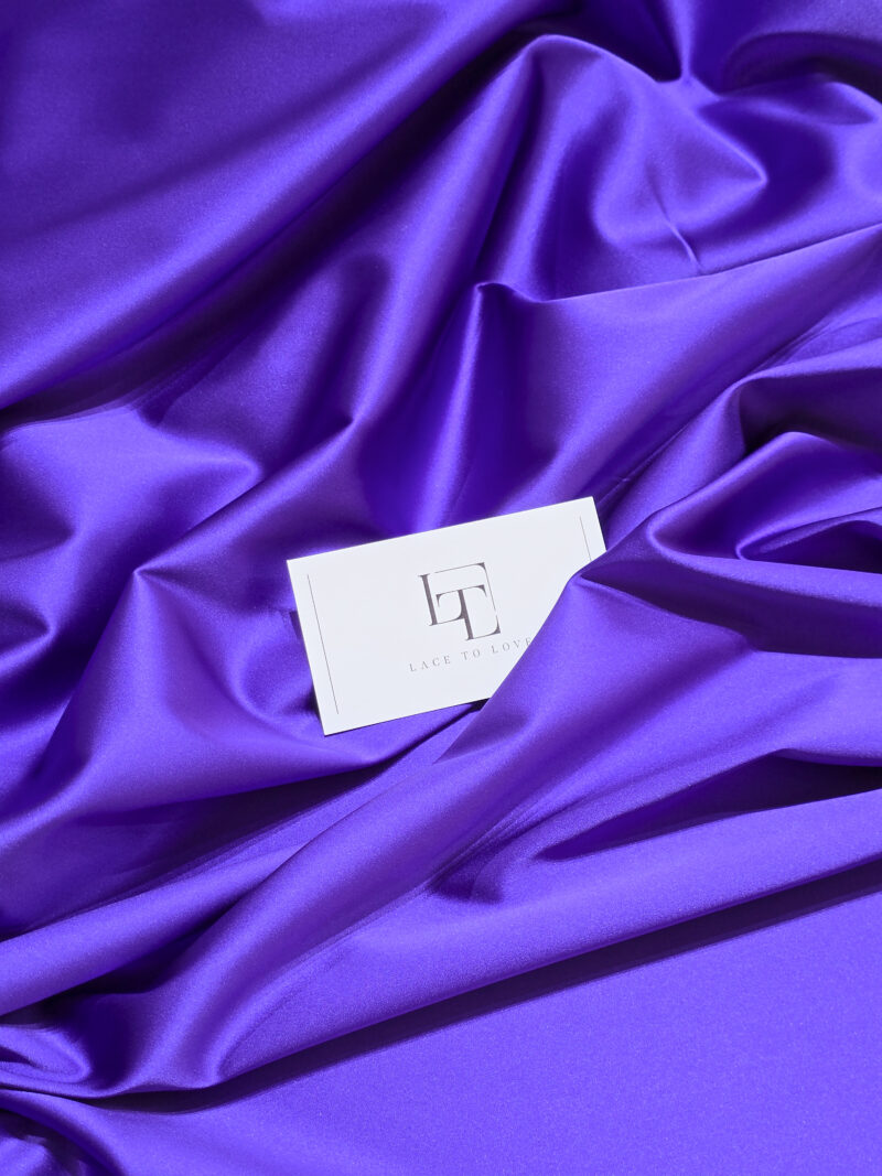 Blue purple elastic stretch satin fabric