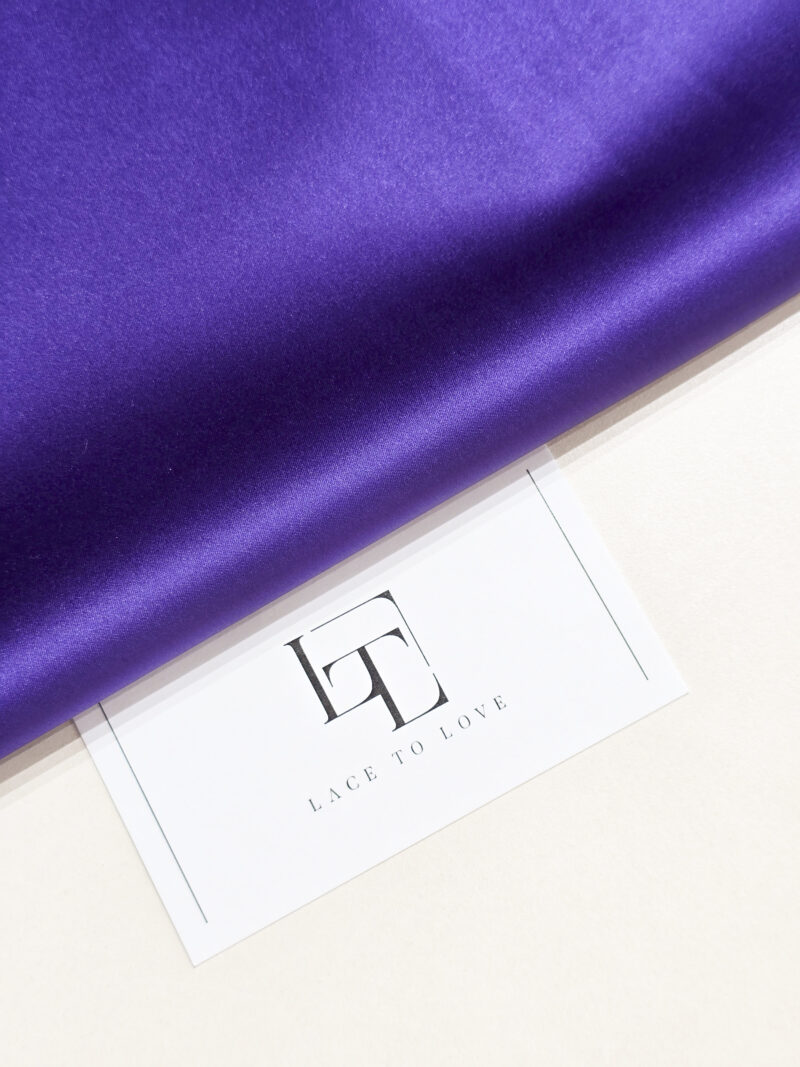 Purplish blue stretch wedding satin fabric