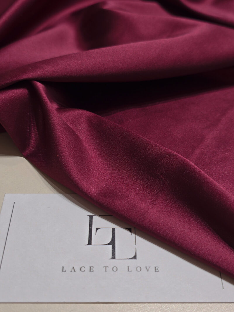 Wine red stretch wedding satin fabric