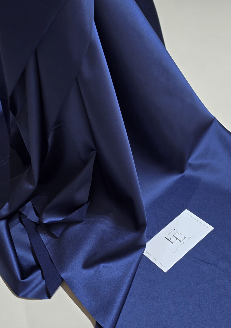 Royal blue stretch wedding satin fabric