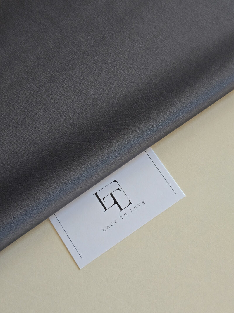 Grey stretch wedding satin fabric