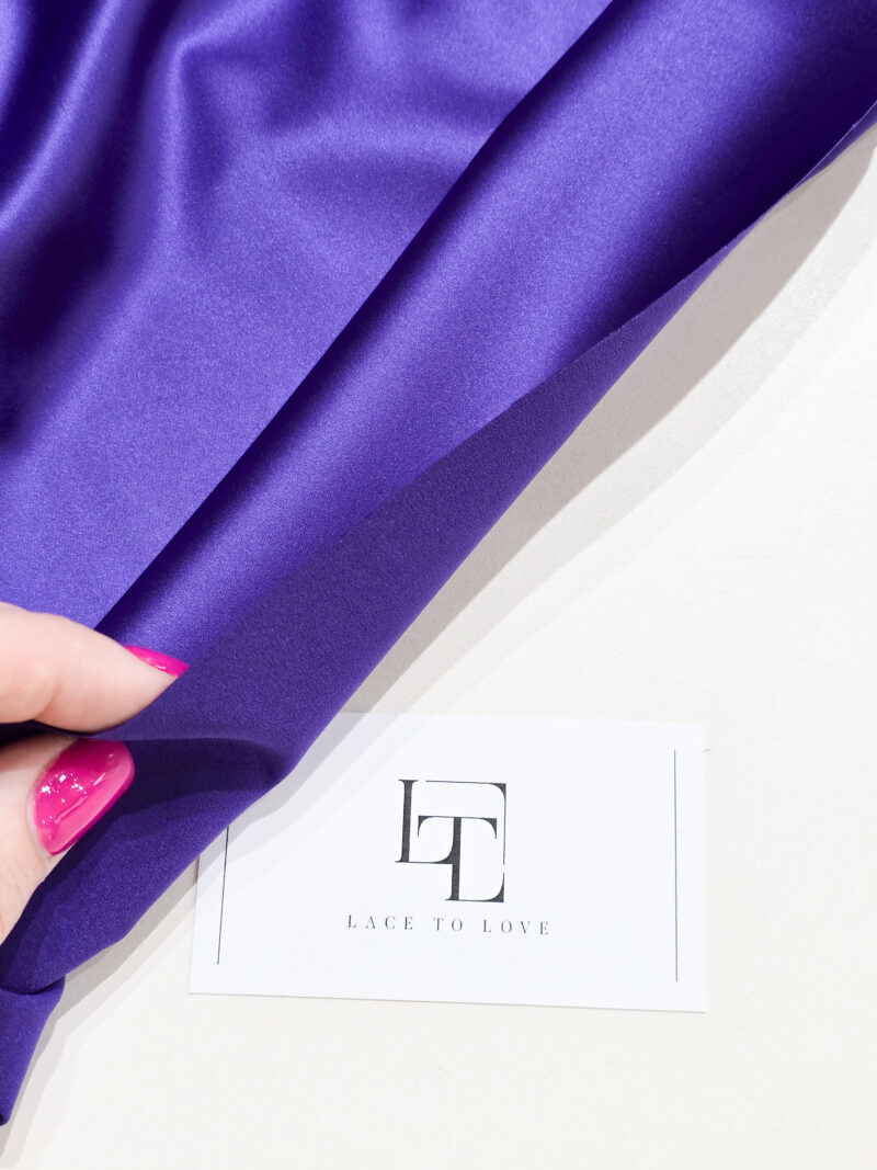 Lilac blue quality satin fabric fashion garments