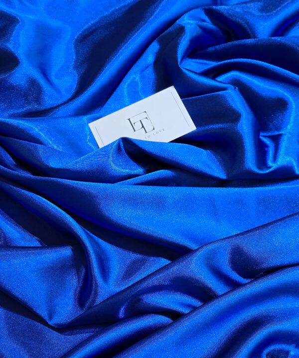 Bright blue quality satin fabric gown making