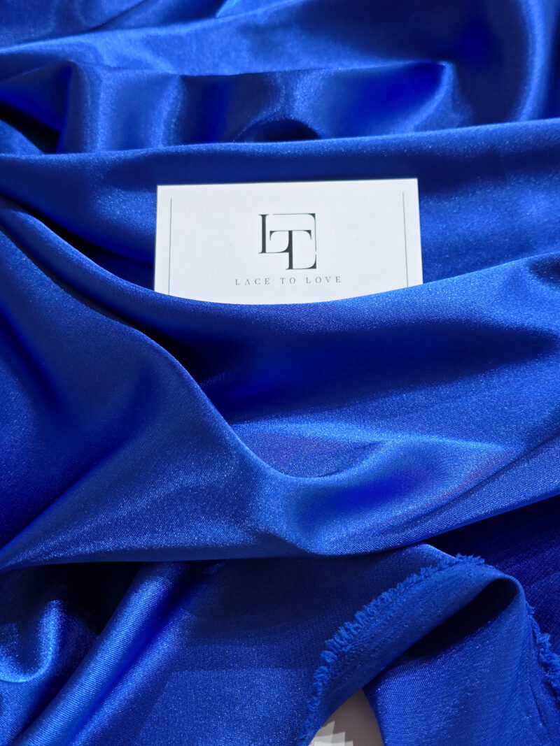 Royal blue stretch wedding satin fabric