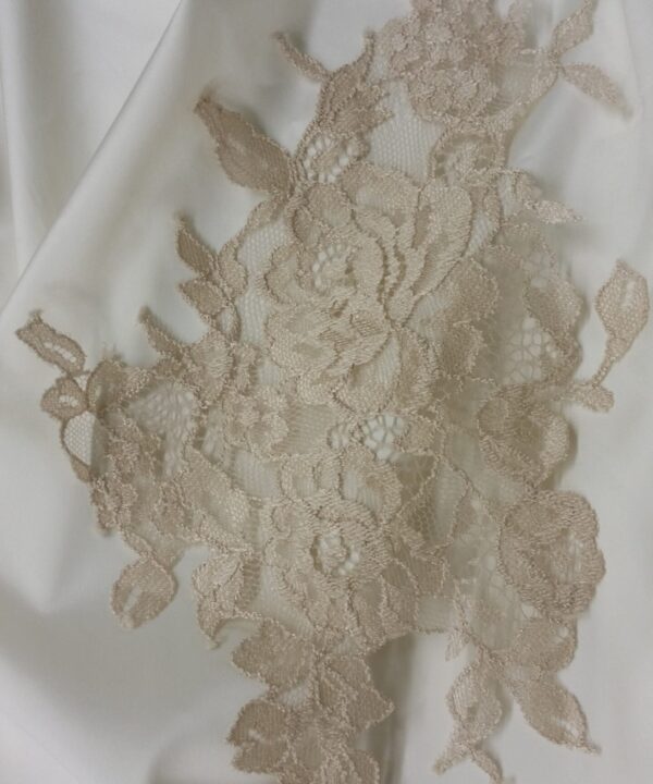 Beige Chantilly lace applique