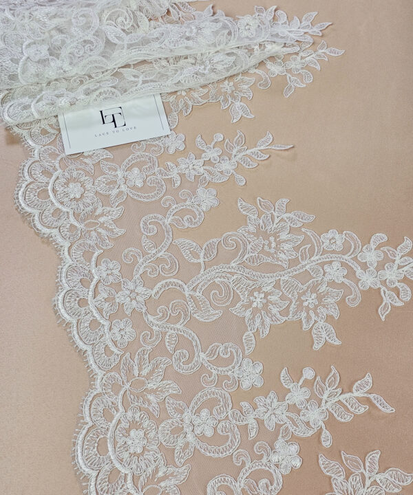 White Guipure eyelash lace trim fabric europe