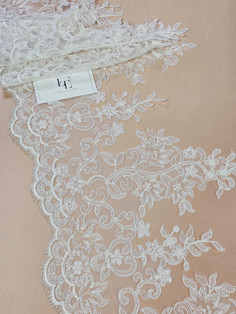 White Guipure eyelash lace trim fabric europe