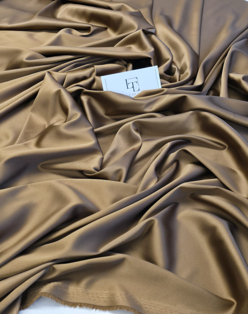 Brown satin fabric for dresses gowns