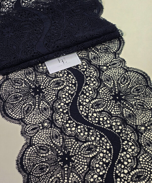 Black Guipure eyelash lace trim fabric europe