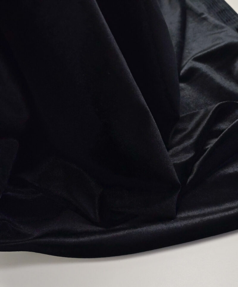 Black stretch velvet velour fabric