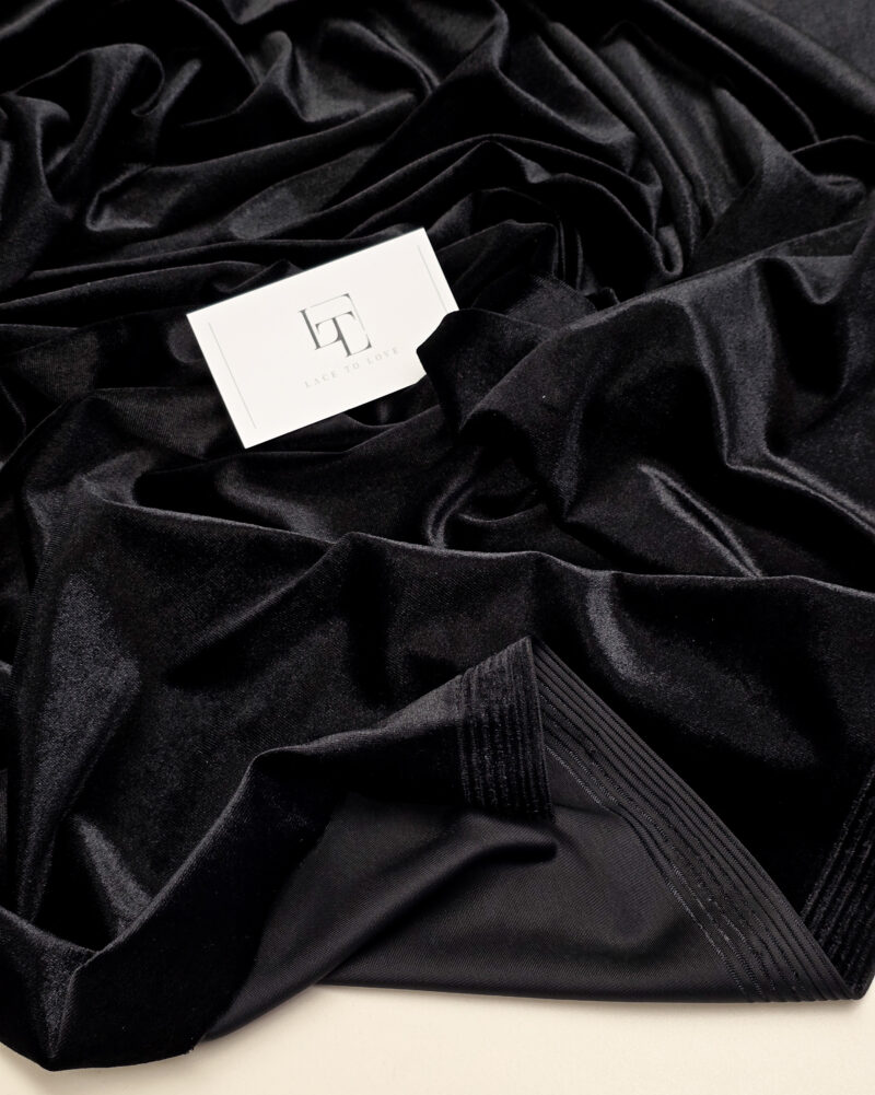 Black elastic velour fabric velvet