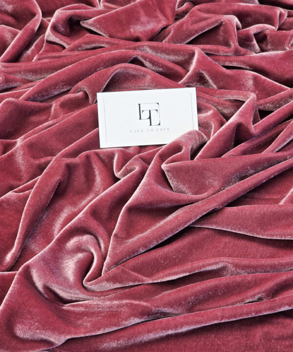 Plum color elastic velour fabric velvet