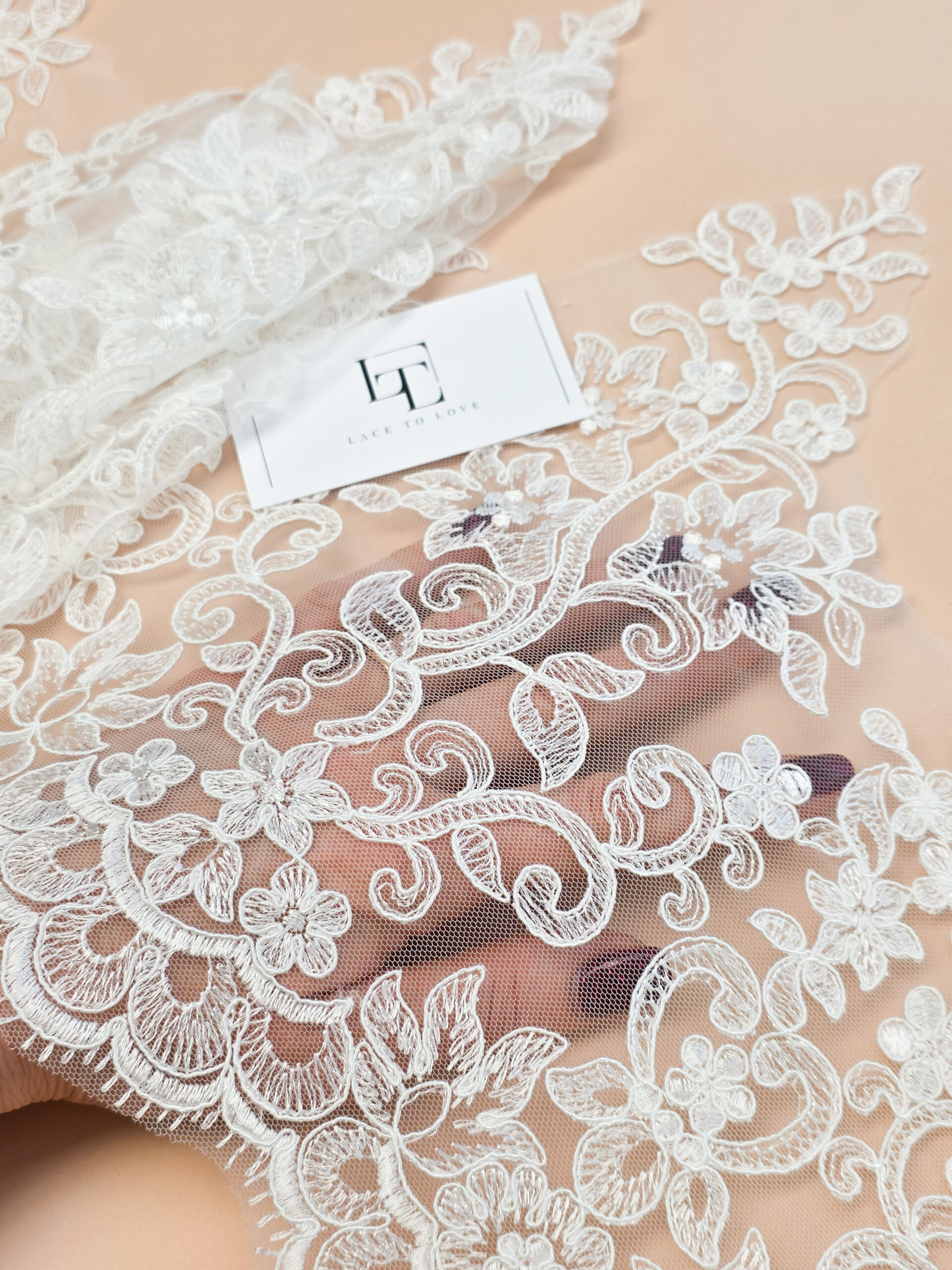 corset wedding dress with lace sleeves Sylvette