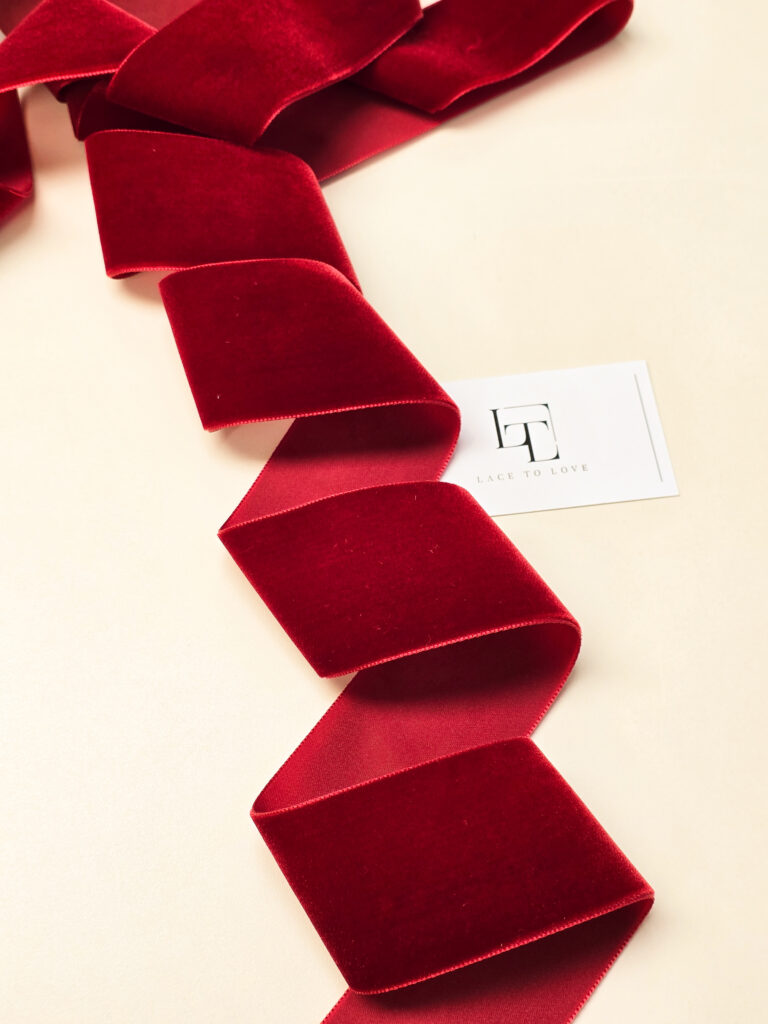 Table decoration red velvet tape buy online