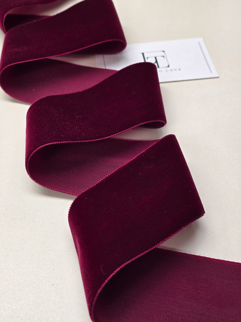 Burgundy-velvet-decoration-ribbon