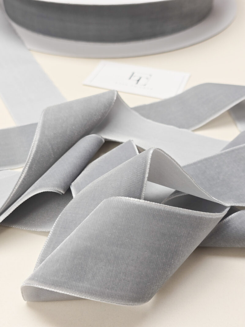 Gray velvet decoration ribbon