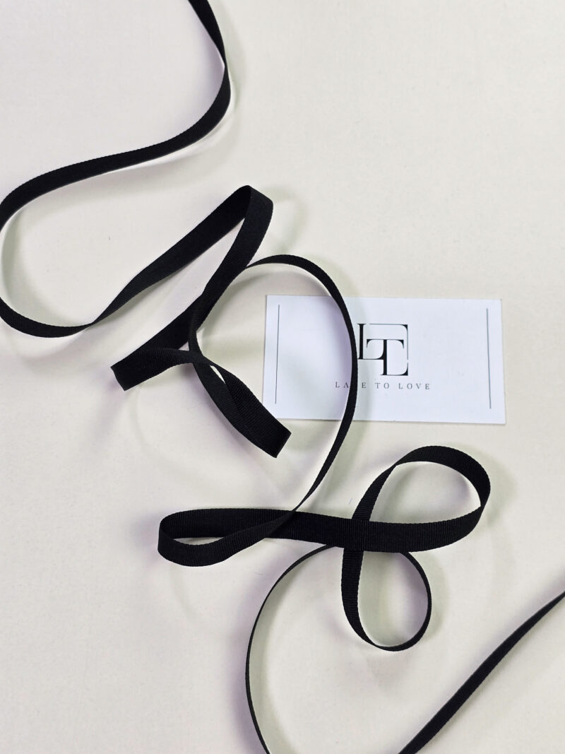 Black grosgrain edging ribbon sold by the meter online shop