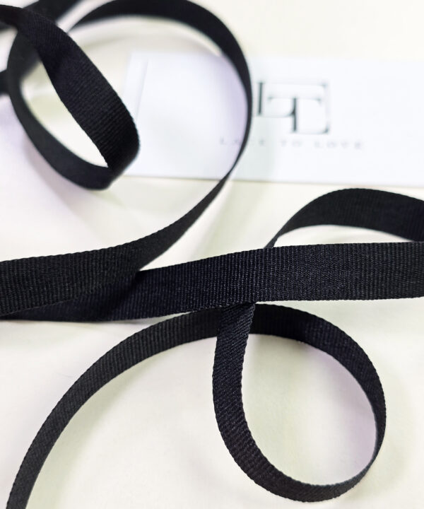 Black haberdashery grosgrain finishing ribbon by the yard