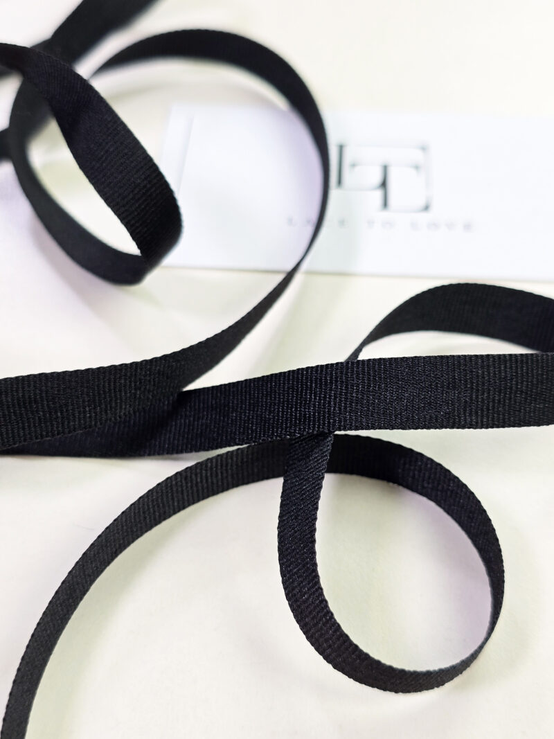 Black haberdashery grosgrain finishing ribbon by the yard