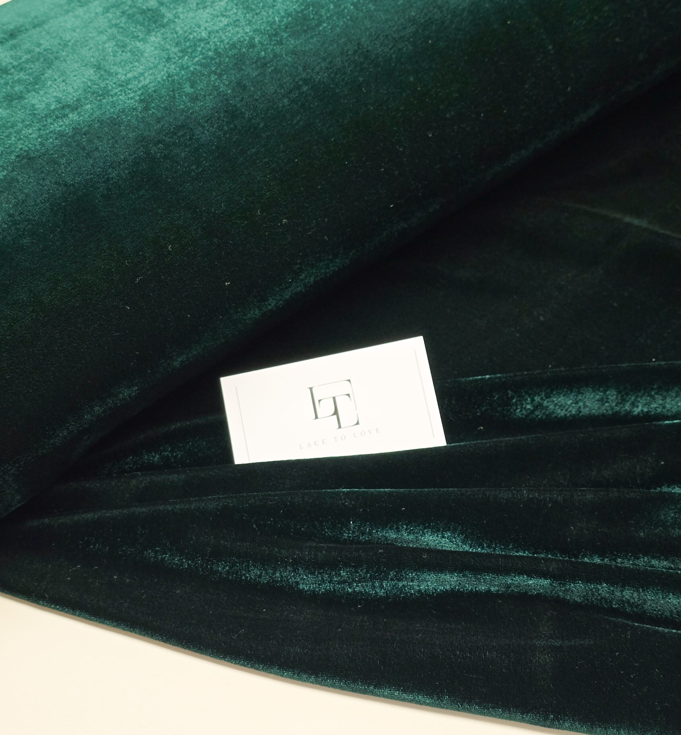 Emerald green stretch velvet velour fabric