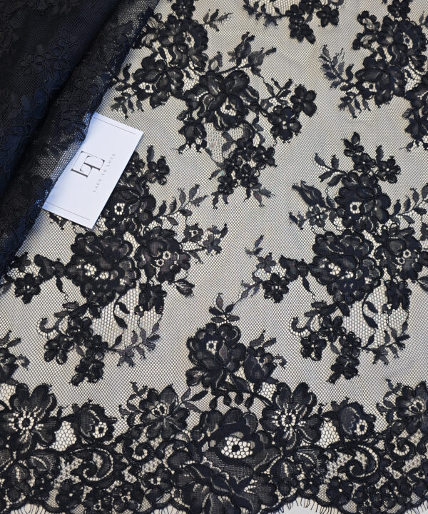 Black wedding lace fabric sold by the meter online shop