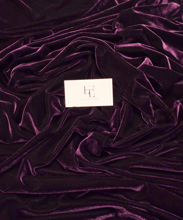 Purple stretch velvet velour fabric