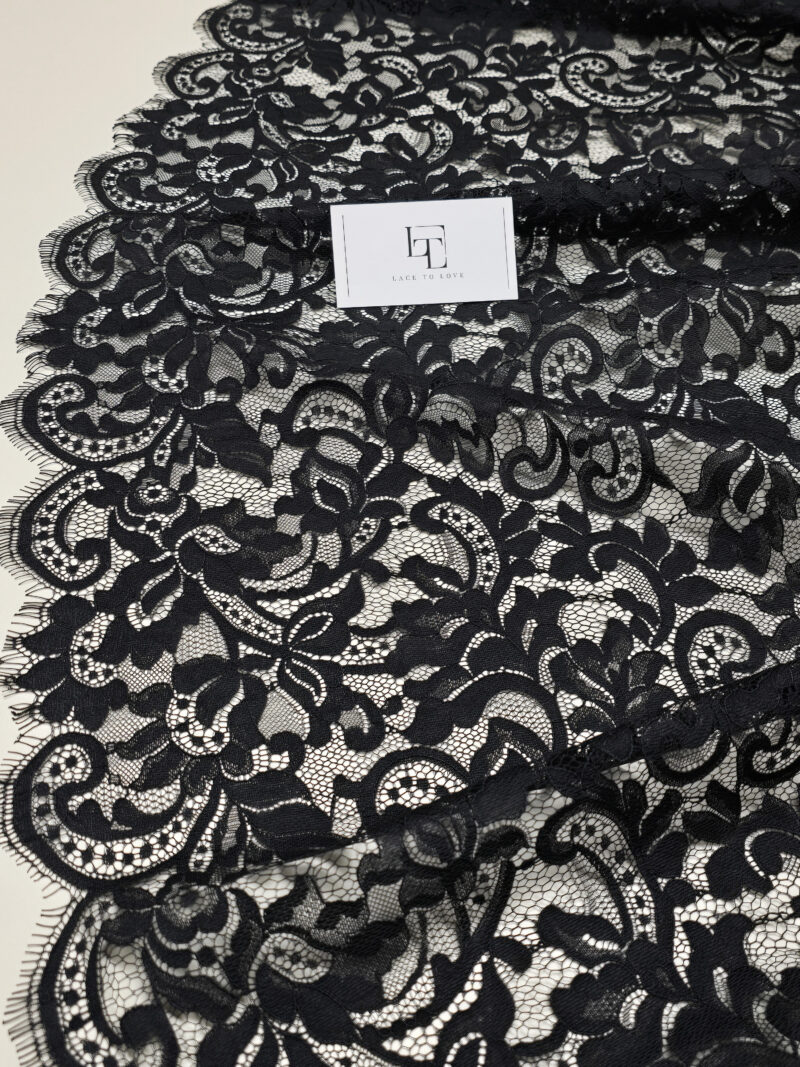 Black embroidery lace cloth sold by the yard