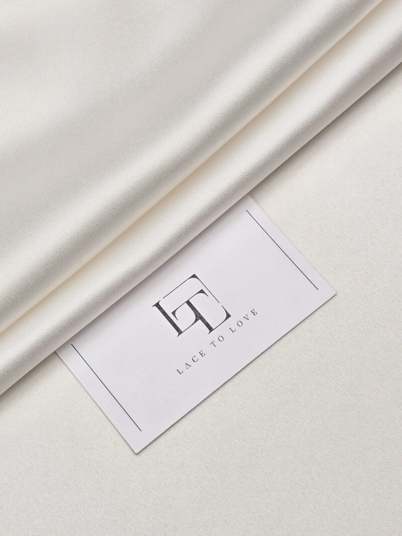 White duchess satin fabric