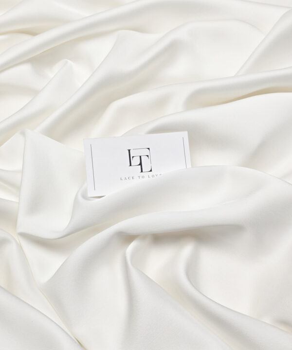 White duchess satin fabric