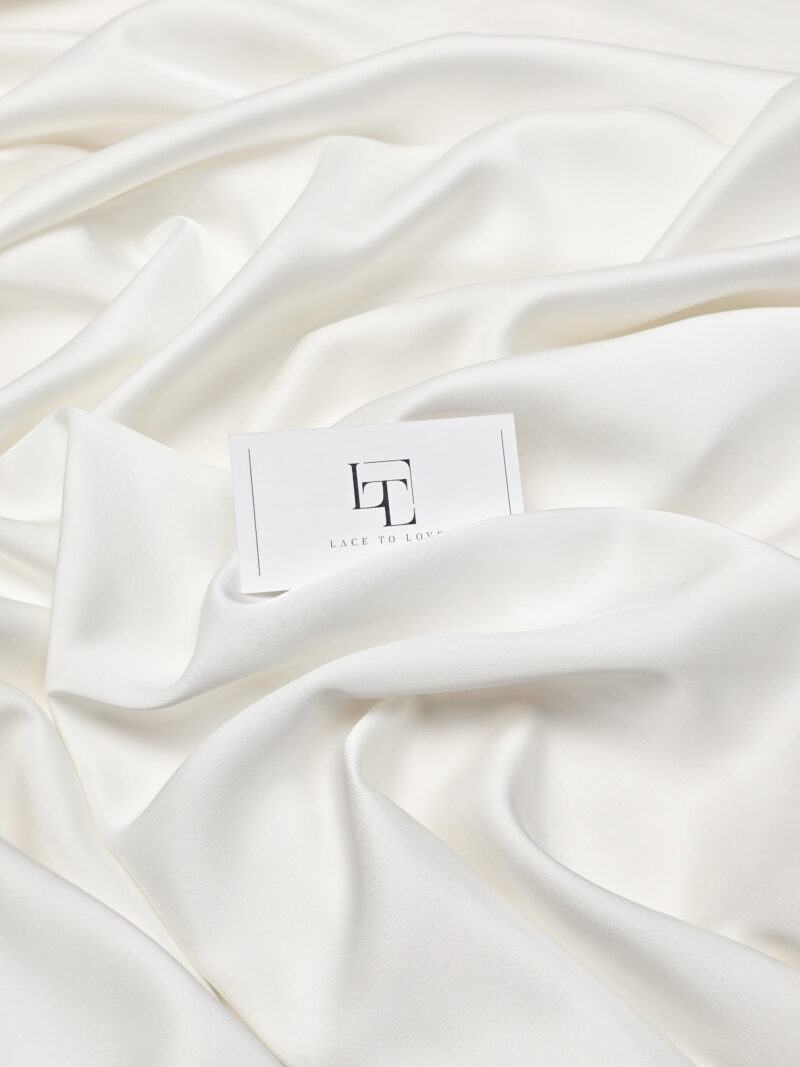 White duchess satin fabric