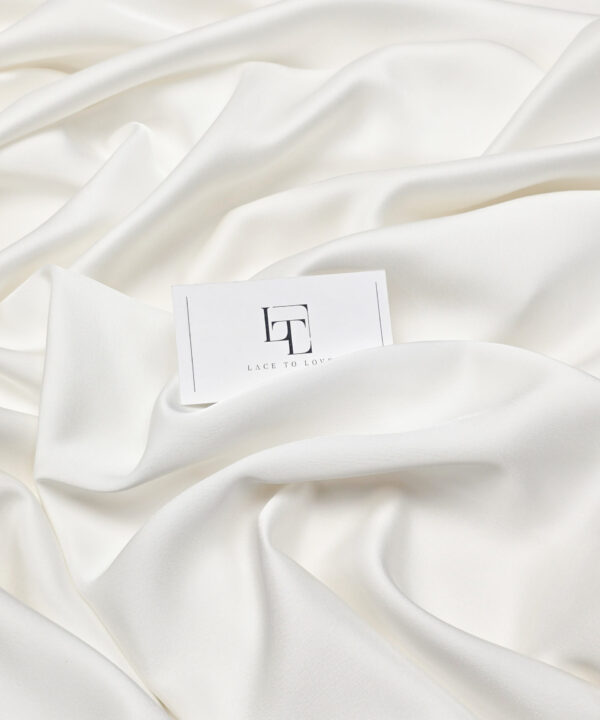 White duchess satin fabric