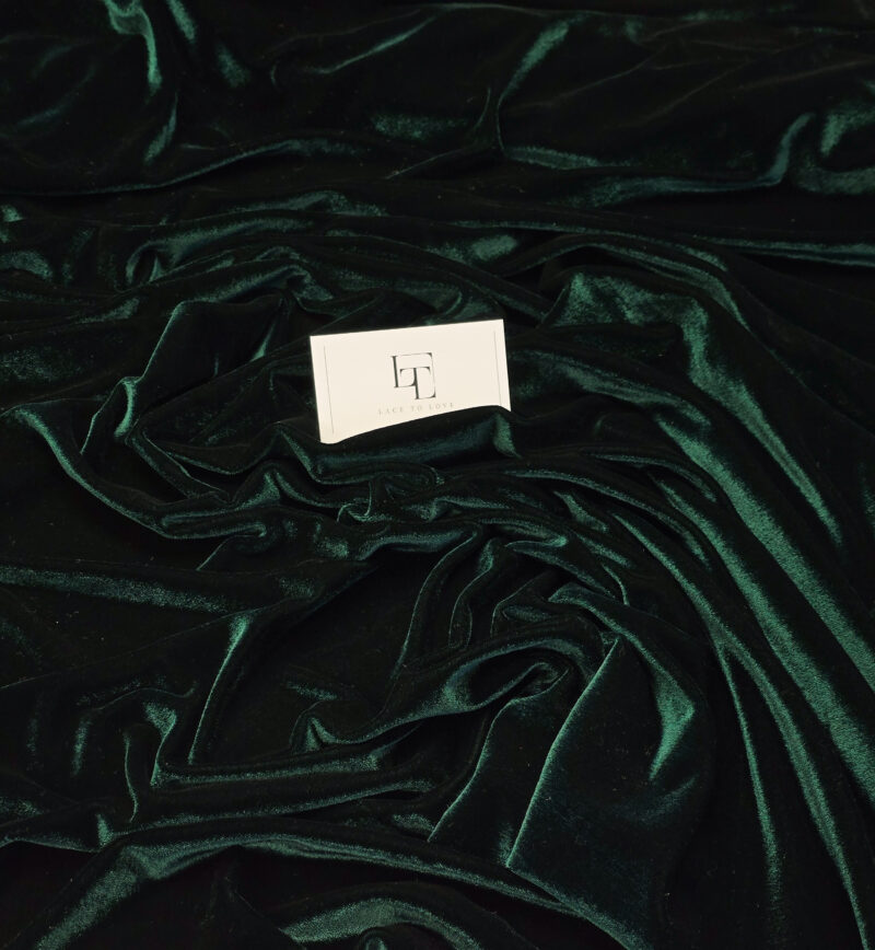 Shiny green elastic velour fabric velvet