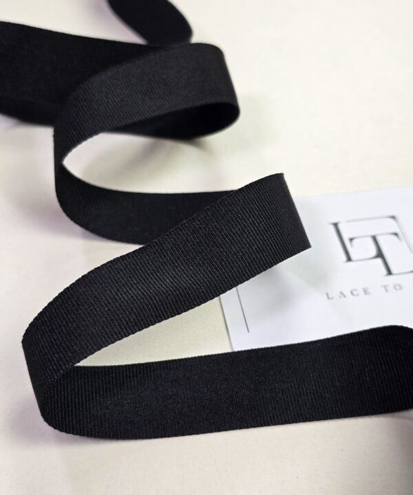 Black ribbed ribbon decoration