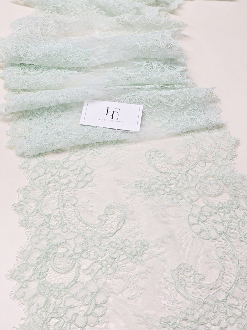 Dusty green wedding lace trim sold by the meter online shop