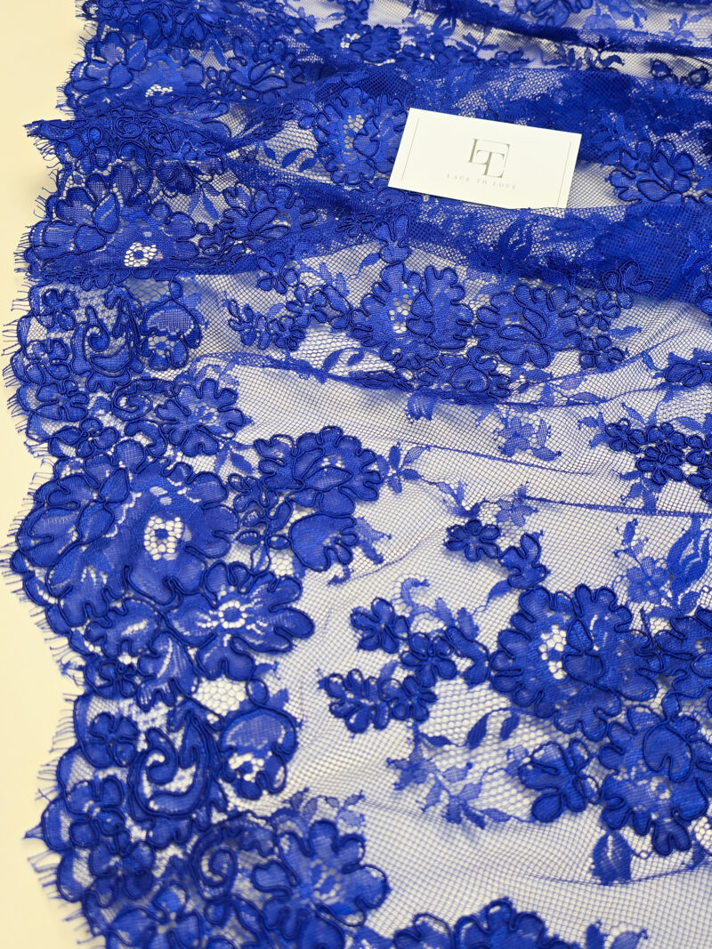 Blue embroidery lace cloth sold by the yard