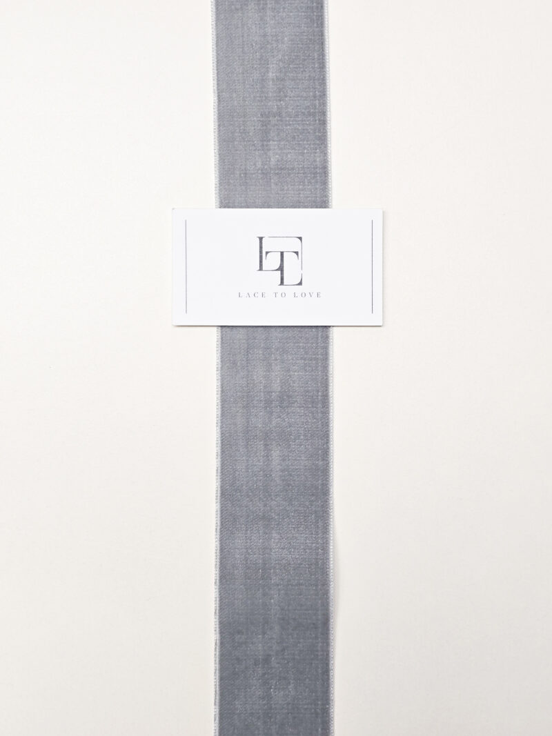 Gray velvet garland ribbon