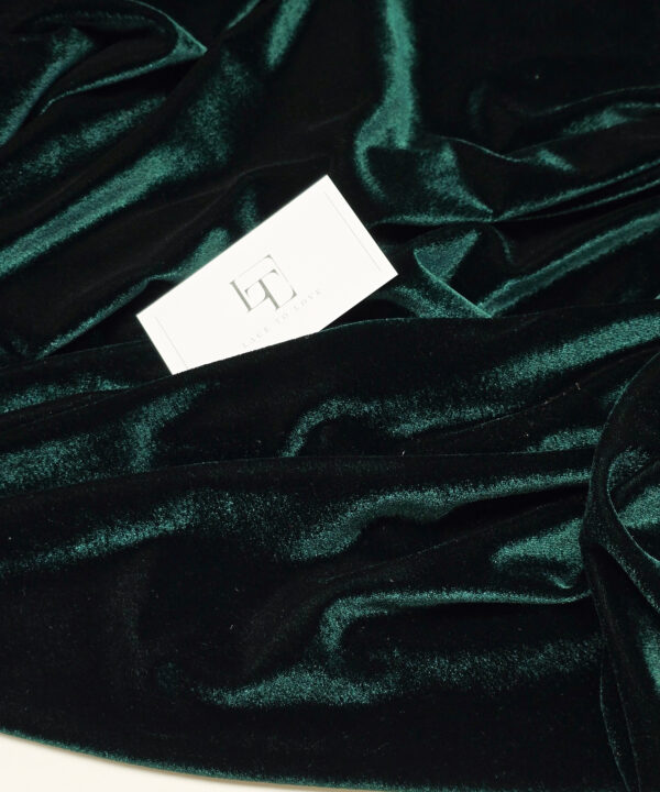 Dark green stretch velour velvet dance gown cloth