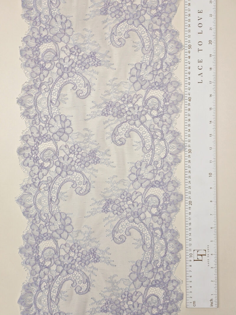 High quality purple haberdashery lace trimming by the meter