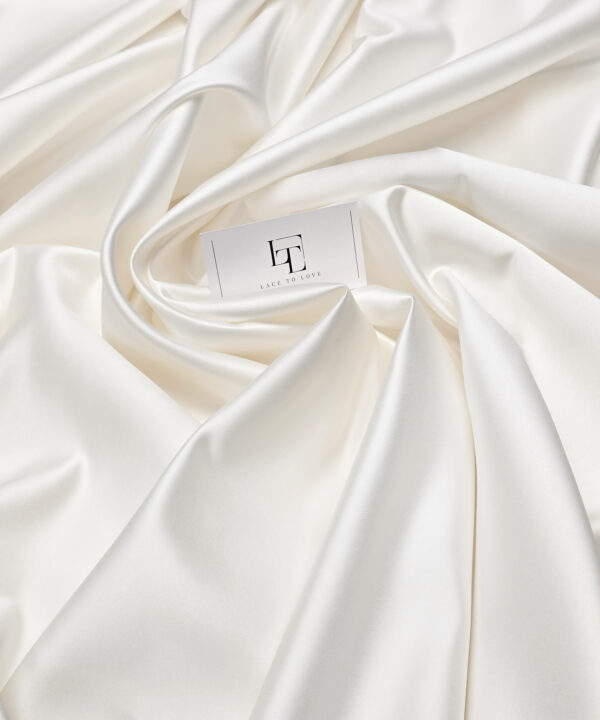 Off white duchess wedding satin fabric