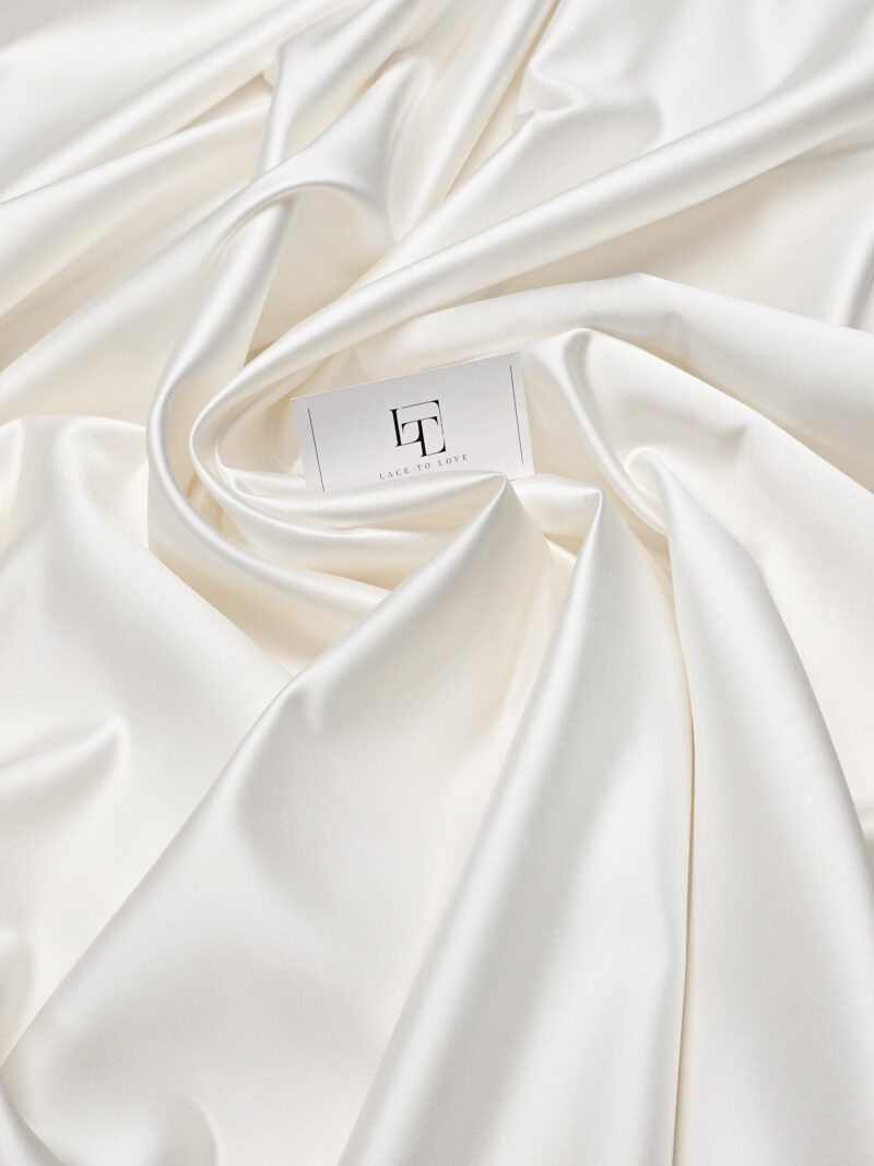 Off white duchess wedding satin fabric