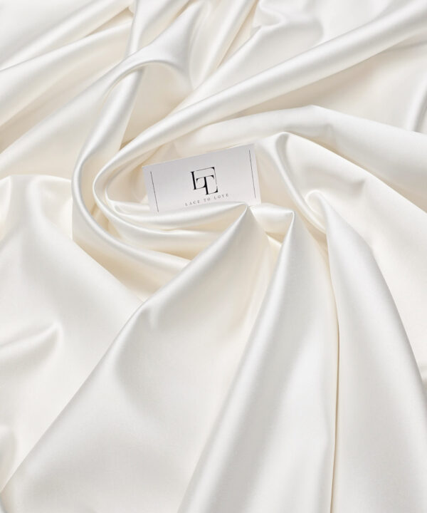 Off white duchess wedding satin fabric