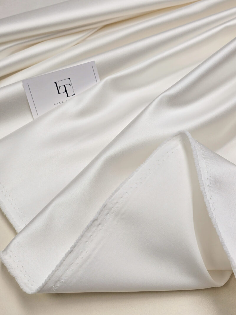 White duchess satin fabric for dresses gowns