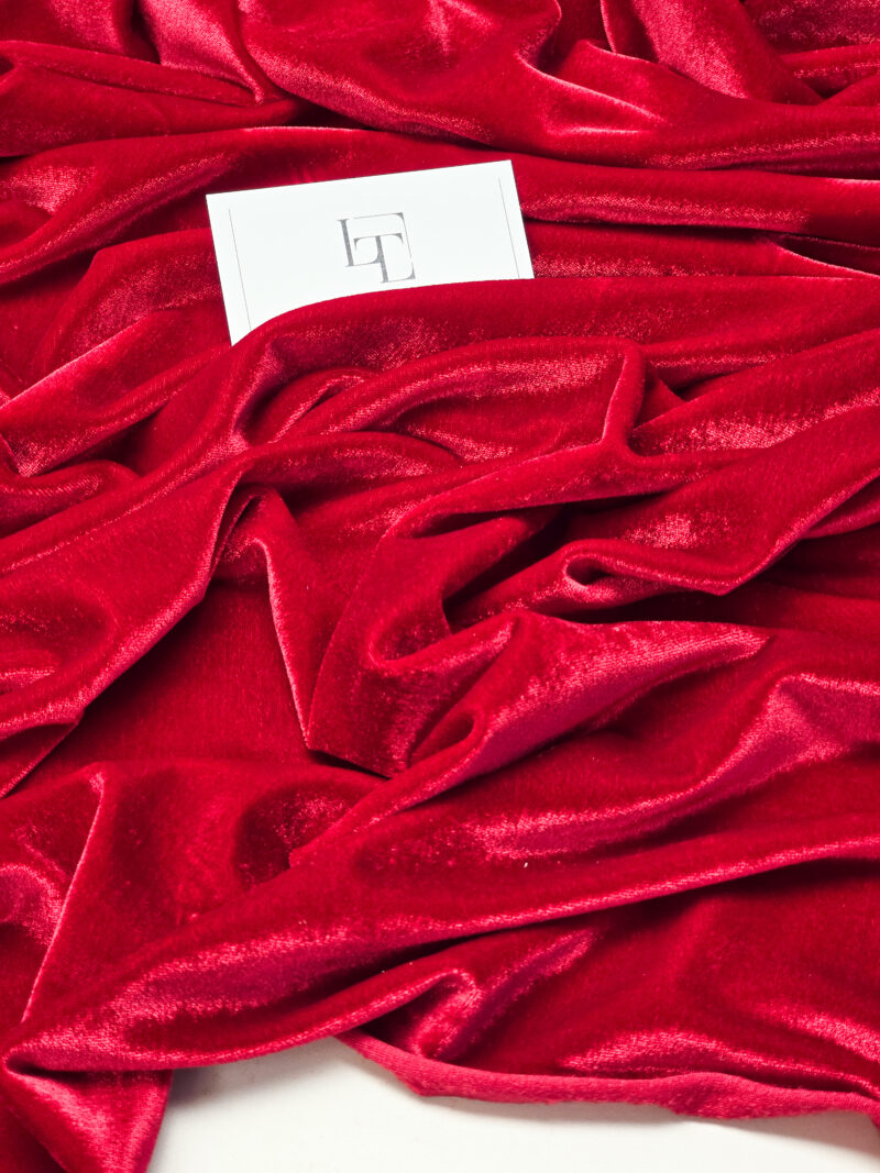 Red elastic velour velvet cloth