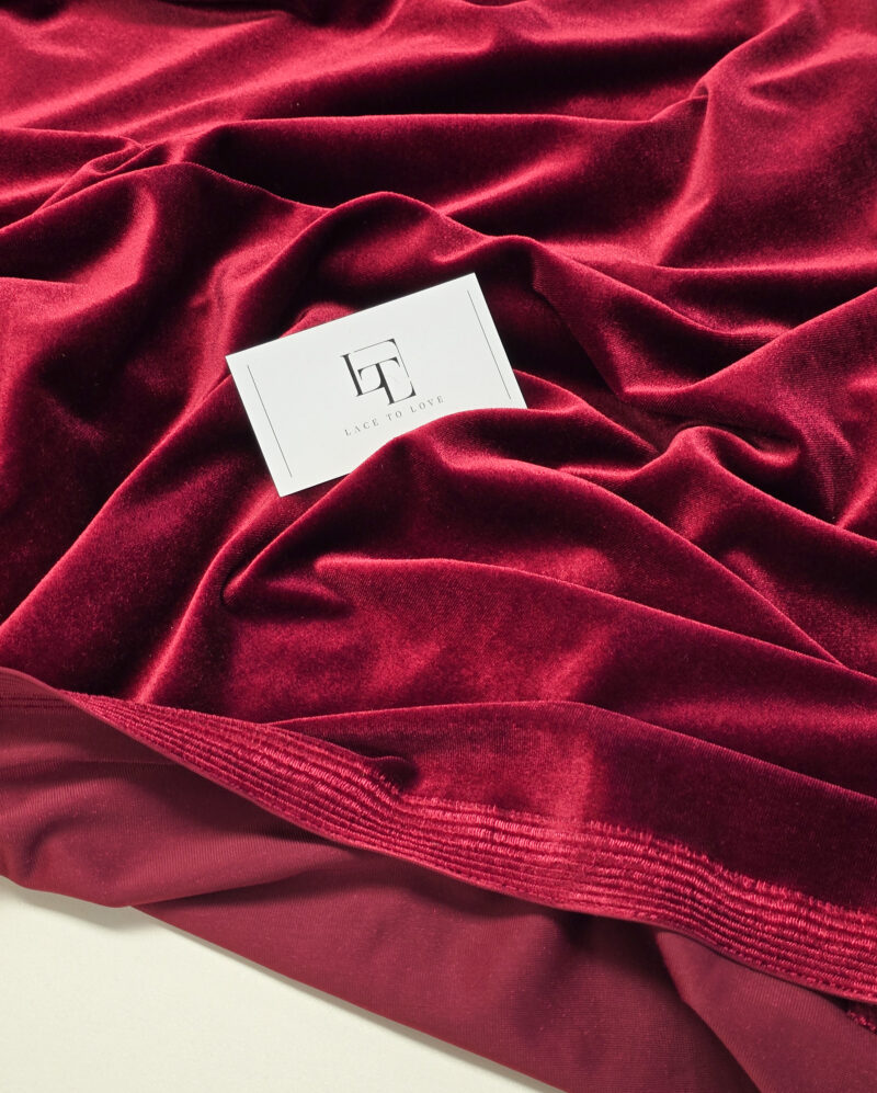 Bordeaux elastic velour velvet cloth